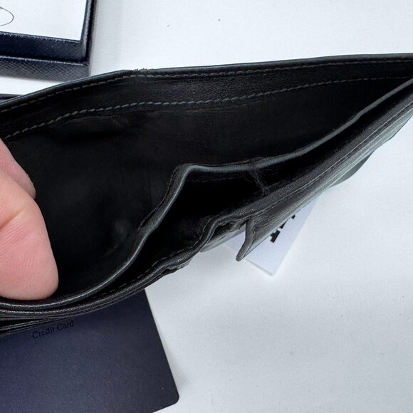 AUTHENTIC Prada Black Leather Mens Bifold / Wallet - Picture 7 of 9